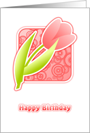 Birthday tulip pink card