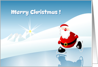 Merry Christmas card- Santa’s skating. card