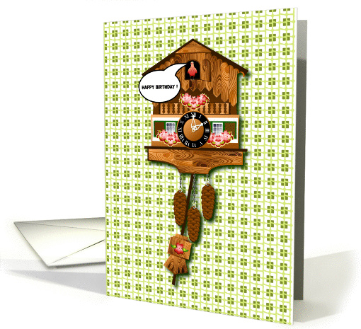Cuckoo clock cheering: Happy Birthday card (937538)