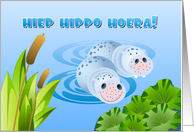 Dutch birthday card with hippo’s card