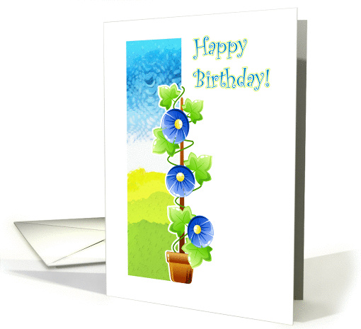 Happy birthday with floral climber card (940759)