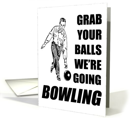 Grab Your Balls Bowling Party Invitation card (943045)