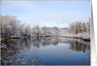 Pond in Snowy Wonderland-Blank All Occasion Winter Reflection card