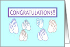applauding hands congratulations card