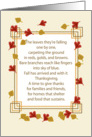 Fall thanksgiving day poem card