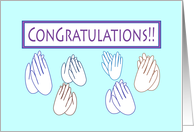 applauding hands congratulations card