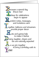 birthday poem and preparations card