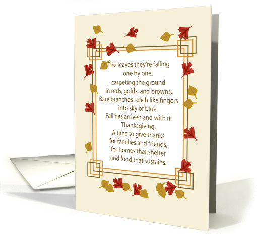 Fall thanksgiving day poem card (932989)