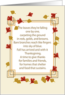 Fall thanksgiving day poem card