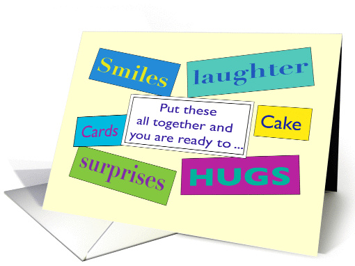 Happy Birthday, words describing birthday fun card (932991)