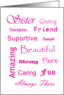 sister Birthday card