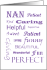 Nan birthday Words Typography card