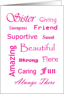 sister Birthday card