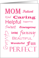 Mothers day, mom card