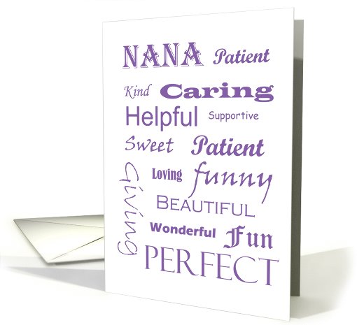 Perfect Nana puple birthday card (1046797)