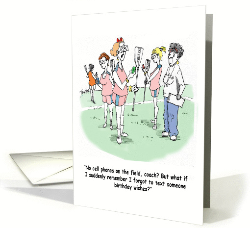 Lacrosse LAX Cell Phone Happy Birthday card (936004)