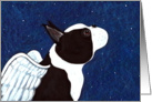 Angel Boston Terrier Dog Blank Note Card