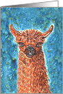 Colorful Llama Farm Animal Pet Painting blank card