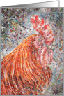 Chicken Rooster Fowl Farm Bird Splatter Watercolor Abstract Painting card