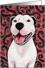 Pink Retro American Pit Bull Terrier Dog card