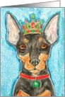 King Crown Miniature Pinscher Dog Blank Note Card
