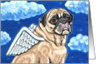Angel Wings Pug Dog Clouds Animal Blank Note Card
