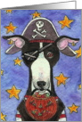 Halloween Pirate Greyhound Pumpkin Dog Trick or Treat card