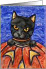 Happy Halloween Black Cat Jack-o-Lantern Pumpkin card