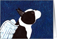 Angel Boston Terrier Dog Blank Note Card