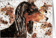Abstract Painting Saluki Hound Dog Blank Note Card