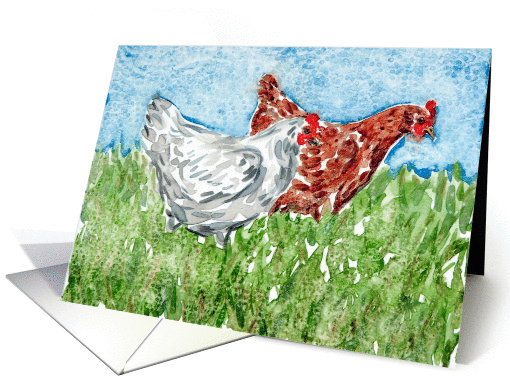 Chickens Farm Animal Pasture Blank Note card (1022871)