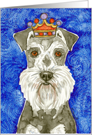 King Schnauzer Dog Painting Blank Note Card