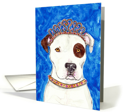 Queen Tiara American Pit Bull Terrier Dog Blank card (1042739)