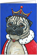 Happy Father’s Day King Crown Robe Pug Dog card