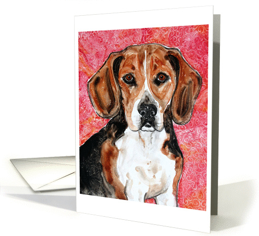 Beagle Hound Dog Painting Blank Card Any Occassion card (1066843)
