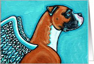 Winged Angel Boxer Dog Painting Pet Loss Sympathy Card