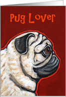Pug Lover Fawn Pug Dog Blank Note card