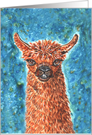Colorful Llama Farm Animal Pet Painting blank card