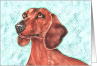 Dachshund Doxie Cut Dog Colorful Pet Art Watercolor Painting Blank card