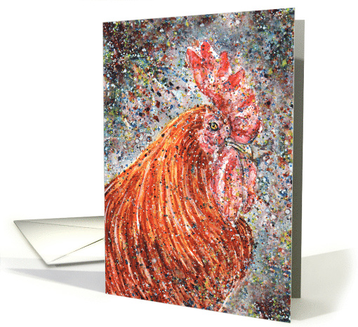 Chicken Rooster Fowl Farm Bird Splatter Watercolor... (1694108)