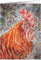 Chicken Rooster Fowl Farm Bird Splatter Watercolor Abstract Painting card