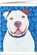 Happy Birthday Big Dog Paw Print Art Painting card