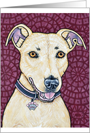 Queen Crown Princess Yellow Dog Art Painting card