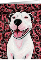 Pink Retro American Pit Bull Terrier Dog card