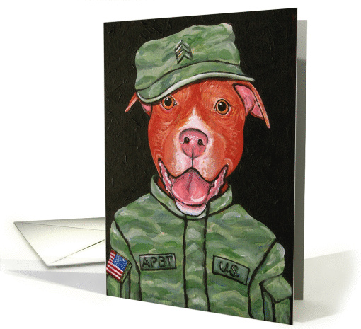 American Pit Bull Dog Military Art card (931147)
