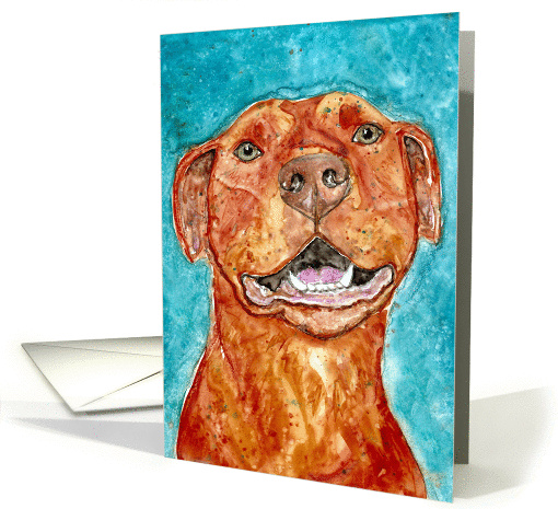 American Red Nose Pit Bull Terrier Dog, Blank Note card (931389)
