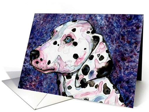 Dalmatian Blue Eyes Canine Dog Blank card (931395)