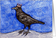 King Raven Crow Black Bird Blank Card