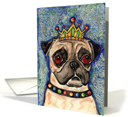 King Fawn Pug Dog Puppy Blank card (932600)