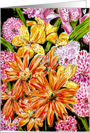 Daisies and Mums Flowers Blank Note Card